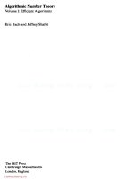 algorithmic number theory (vol  1  efficient algorithms) bach   shallit 1996 08 26 Cấu trúc dữ liệu và giải thuật