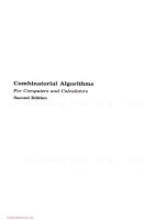 Combinatorial algorithms for computers and calculators (2nd ed ) nijenhuis   wilf 1978 06  Cấu trúc dữ liệu và giải thuật