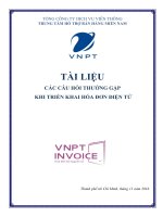 TÀI LIỆU CÁC CÂU HỎI THƯỜNG GẶP KHI TRIỂN KHAI HÓA ĐƠN ĐIỆN TỬ