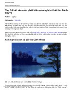 top 10 bai van mau phat bieu cam nghi ve bai tho canh khuya 