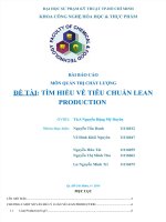 TÌM HIỂU TIÊU CHUẨN LEAN PRODUCTION  THỰC TRẠNG ỨNG DỤNG TẠI TẬP ĐOÀN TOYOTA