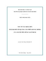 Yếu tố tác động đến thái độ đối với quảng cáo trên Social Media của người tiêu dùng tại Tp.HCM