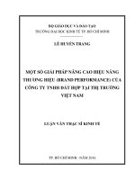 MỘT SỐ GIẢI PHÁP NÂNG CAO HIỆU NĂNG THƢƠNG HIỆU (BRAND PERFORMANCE) CỦA CÔNG TY TNHH ĐẤT HỢP TẠI THỊ TRƢỜNG VIỆT NAM