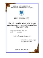 Các yếu tố tác động đến thanh khoản tại các Ngân hàng thương mại Việt Nam