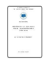 Phân tích các yếu tố tác động đến tăng trưởng ngành nông nghiệp tỉnh Đồng Nai