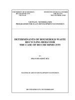 Determinants of household waste recycling behavior: the case of Ho Chi Minh City