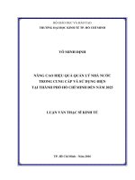 Nâng cao hiệu quả quản lý nhà nước trong cung cấp và sử dụng điện tại thành phố Hồ Chí Minh đến năm 2025