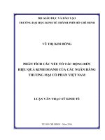 Phân tích các yếu tố tác động đến hiệu quả kinh doanh của các Ngân hàng Thương mại Cổ phần Việt Nam