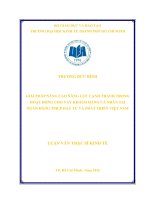 Giải pháp nâng cao năng lực cạnh tranh trong hoạt động cho vay khách hàng cá nhân tại Ngân hàng TMCP Đầu tư và Phát triển Việt Nam