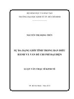 Sự đa dạng giới tính trong ban điều hành và vấn đề chi phí đại diện