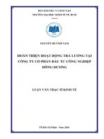 Hoàn thiện hoạt động trả lương tại Công ty Cổ phần Đầu tư Công nghiệp Đông Dương