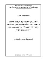 Hoàn thiện hệ thống quản lý chất lượng theo tiêu chuẩn TCVN ISO 9001 : 2008 tại công ty cổ phần viễn thông FPT