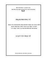 Nhân tố ảnh hưởng đến hành vi học kỹ năng mềm bằng phương thức đào tạo trực tuyến của học viên tại thành phố Hồ Chí Minh