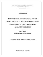 Factors influencing quality of working life: A study of front-Line employees in the Vietnamese aviation service