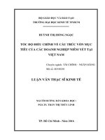 TỐC ĐỘ ĐIỀU CHỈNH VỀ CẤU TRÚC VỐN MỤC TIÊU CỦA CÁC DOANH NGHIỆP NIÊM YẾT TẠI VIỆT NAM