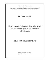 Nâng cao hiệu quả chính sách giảm nghèo bền vững trên địa bàn Q5 Thành phố Hồ Chí Minh đến năm 2025
