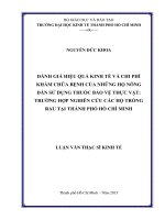 ĐÁNH GIÁ HIỆU QUẢ KINH TẾ VÀ CHI PHÍ KHÁM CHỮA BỆNH CỦA NHỮNG HỘ NÔNG DÂN SỬ DỤNG THUỐC BẢO VỆ THỰC VẬT: TRƯỜNG HỢP NGHIÊN CỨU CÁC HỘ TRỒNG RAU