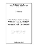 Phân tích các yếu tố ảnh hưởng đến nhu cầu du lịch của du khách khi đến tham quan du lịch tại thành phố Châu Đốc tỉnh An Giang