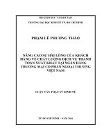 Nâng cao sự hài lòng của khách hàng về chất lượng dịch vụ thanh toán xuất khẩu tại ngân hàng thương mại cổ phần ngoại thương Việt Nam