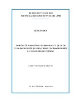 Nghiên cứu ảnh hưởng của phong cách quản trị xung đột đến kết quả hoạt động các doanh nghiệp tại thành phố Hồ Chí Minh