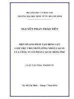 Các giải pháp tạo động lực làm việc cho công nhân cao su của Công ty Cổ phần Cao su Đồng Phú