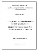 Tác động của rủi ro thanh khoản đến hiệu quả hoạt động kinh doanh tại các ngân hàng thương mại cổ phần Việt Nam