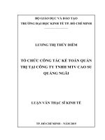 Tổ chức công tác kế toán quản trị tại Công ty TNHH MTV Cao su Quảng Ngãi