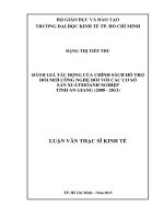 ĐÁNH GIÁ TÁC ĐỘNG CỦA CHÍNH SÁCH HỖ TRỢ ĐỔI MỚI CÔNG NGHỆ ĐỐI VỚI CÁC CƠ SỞ SẢN XUẤT/DOANH NGHIỆP TỈNH AN GIANG (2008 - 2013)