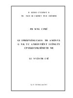 GIẢI PHÁP NÂNG CAO SỰ THỎA MÃN VÀGẮN KẾT CỦA NHÂN VIÊN TẠI CÔNG TYCP SXKD XNK BÌNH THẠNH