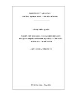 Nghiên cứu tác động của bảo hiểm tiền gửi đến quản trị thanh khoản hệ thống Ngân hàng thương mại tại Việt Nam