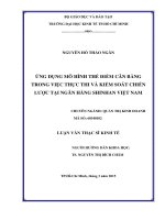 Ứng dụng mô hình thẻ điểm cân bằng trong việc thực thi và kiểm soát chiến lược tại Ngân hàng Shinhan Việt Nam