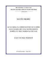 Sự tác động của chính sách tiền tệ và chính sách tài khóa đến tăng trưởng kinh tế: Nghiên cứu thực nghiệm tại Việt Nam