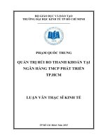 Quản trị rủi ro thanh khoản tại Ngân hàng Thương mại Cổ phần Phát triển Thành phố Hồ Chí Minh
