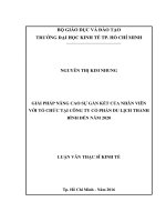 Giải pháp nâng cao sự gắn kết của nhân viên với tổ chức tại công ty cổ phần du lịch Thanh Bình đến năm 2020