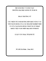 Các nhân tố ảnh hưởng đến khả năng vay vốn ngân hàng của các doanh nghiệp nhỏ và vừa tại Ngân hàng TMCP Xuất nhập khẩu Việt Nam trên địa bàn Thành phố Hồ Chí Minh