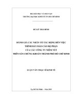 Đánh giá các nhân tố tác động đến việc trình bày báo cáo bộ phận của các công ty niêm yết trên sàn chứng khoán thành phố Hồ Chí Minh