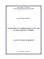 Ảnh hưởng của chính sách cổ tức lên sự thay đổi giá cổ phiếu