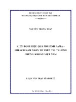 Kiểm định hiệu quả mô hình FAMA – FRENCH năm nhân tố trên thị trường chứng khoán Việt Nam