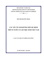 Các yếu tố ảnh hưởng đến dự định trở về nước của du học sinh Việt Nam