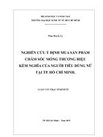 Nghiên cứu ý định mua sản phẩm chăm sóc móng thương hiệu Kềm Nghĩa của người tiêu dùng nữ tại thành phố Hồ Chí Minh