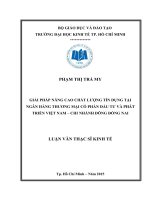 Giải pháp nâng cao chất lượng tín dụng tại Ngân hàng Thương mại cổ phần Đầu tư và Phát triển Việt Nam - Chi nhánh Đông Đồng Nai