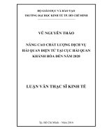 Nâng cao chất lượng dịch vụ hải quan điện tử tại cục hải quan Khánh Hòa đến năm 2020