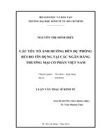 Các yếu tố ảnh hưởng đến dự phòng rủi ro tín dụng tại các ngân hàng thương mại cổ phần Việt Nam