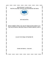 Hoàn thiện công tác quản trị nguồn nhân lực tại Ngân hàng Thương mại Cổ phần Đông Nam Á (Seabank)