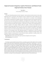 Regional Economic Integration, Logistics Performance and Bilateral Trade: Empirical Evidence from Vietnam