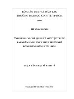 Ứng dụng cơ chế quản lý vốn tập trung tại Ngân hàng TMCP phát triển nhà Đồng bằng sông Cửu Long : Luận văn thạc sĩ