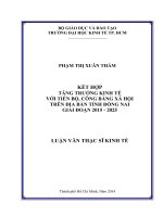 Kết hợp tăng trưởng kinh tế với tiến bộ, công bằng xã hội trên địa bàn tỉnh Đồng Nai giai đoạn 2015 -2025