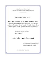 Phân tích các nhân tố tác động đến hoạt động cho vay khách hàng doanh nghiệp tại các chi nhánh Ngân hàng Nông nghiệp và Phát triển nông thôn Việt Nam khu vực TP. HCM