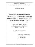 Những giải pháp để hoàn thiện cơ chế quản lý kinh tế đối với hoạt động sản xuất kinh doanh của các công ty điện lực Việt nam
