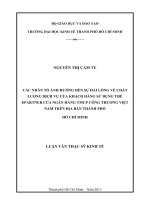 Các nhân tố ảnh hưởng đến sự hài lòng về chất lượng dịch vụ của khách hàng sử dụng thẻ Epartner của Ngân hàng thương mại cổ phần công thương Việt Nam trên địa bàn TP. Hồ Chí Minh
